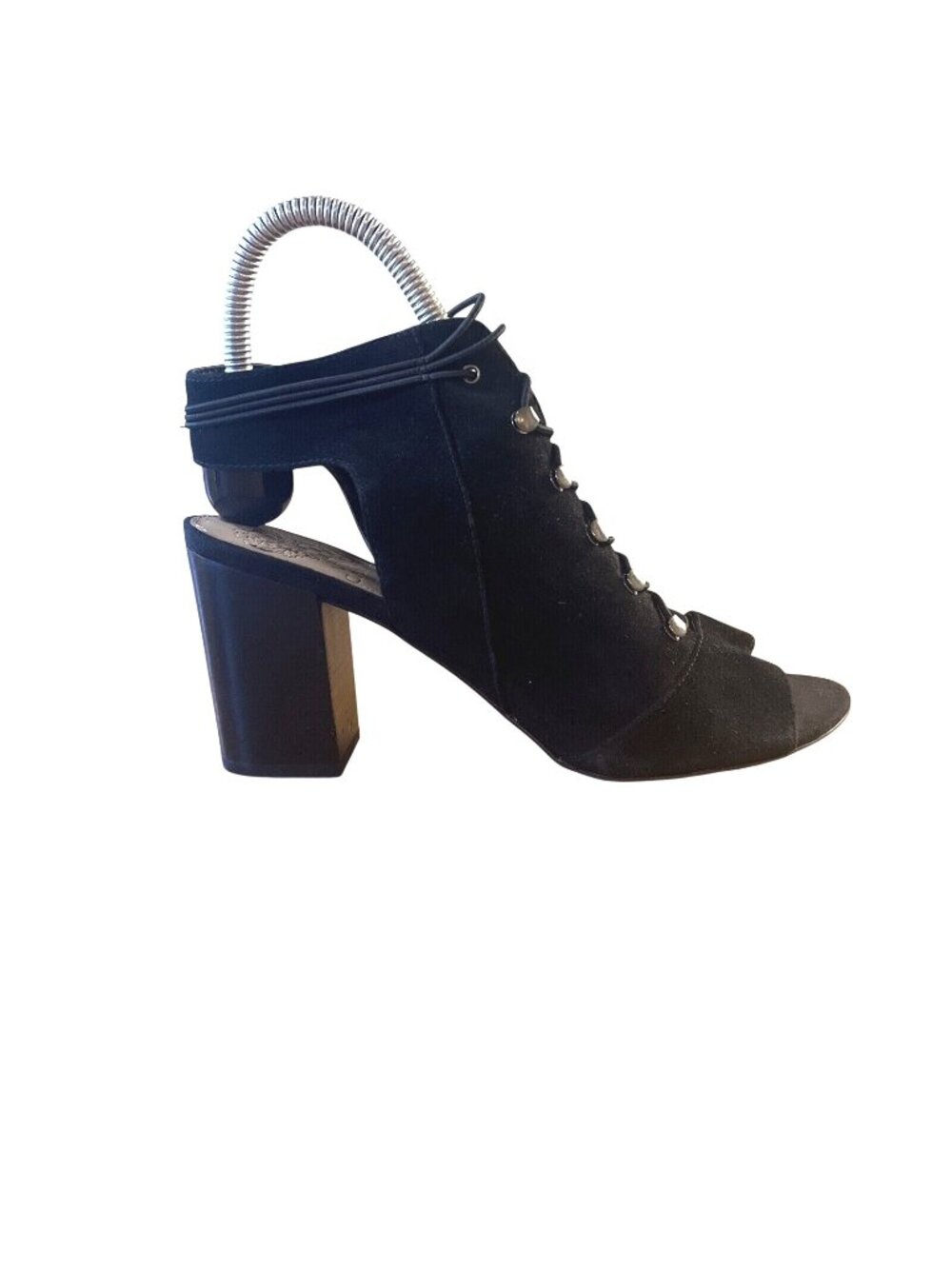 Goth Vince Camuto Blumah Lace Up Peep toe Ankle Strap Sandals  Black  8.5M